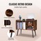 Wooden Record Player Table with Storage, Fits 220 Vinyl Records, Brown